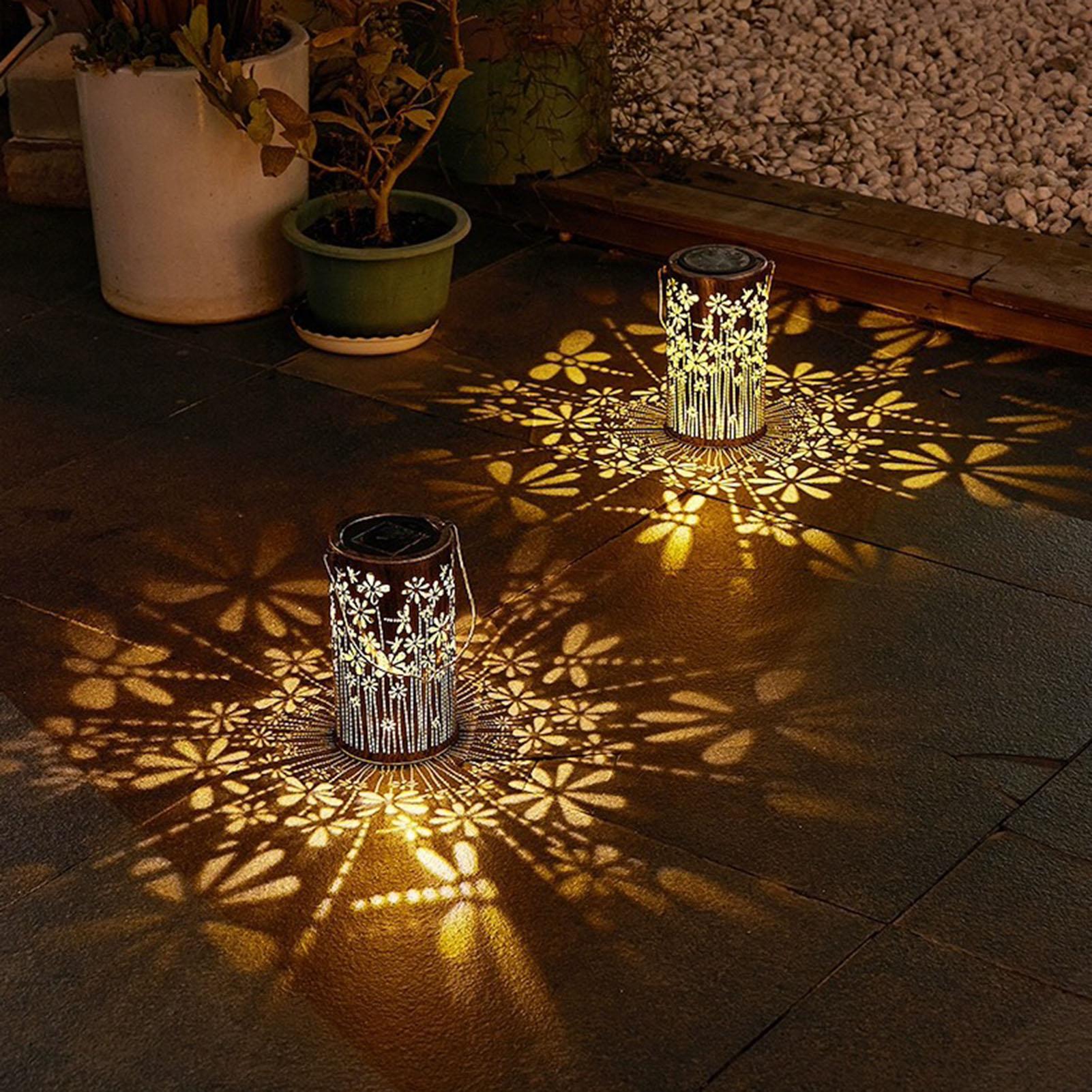 Solarlaternen, bunte Metall-Bl – Outdoor Lighting And Landscape Bewertung und Preis