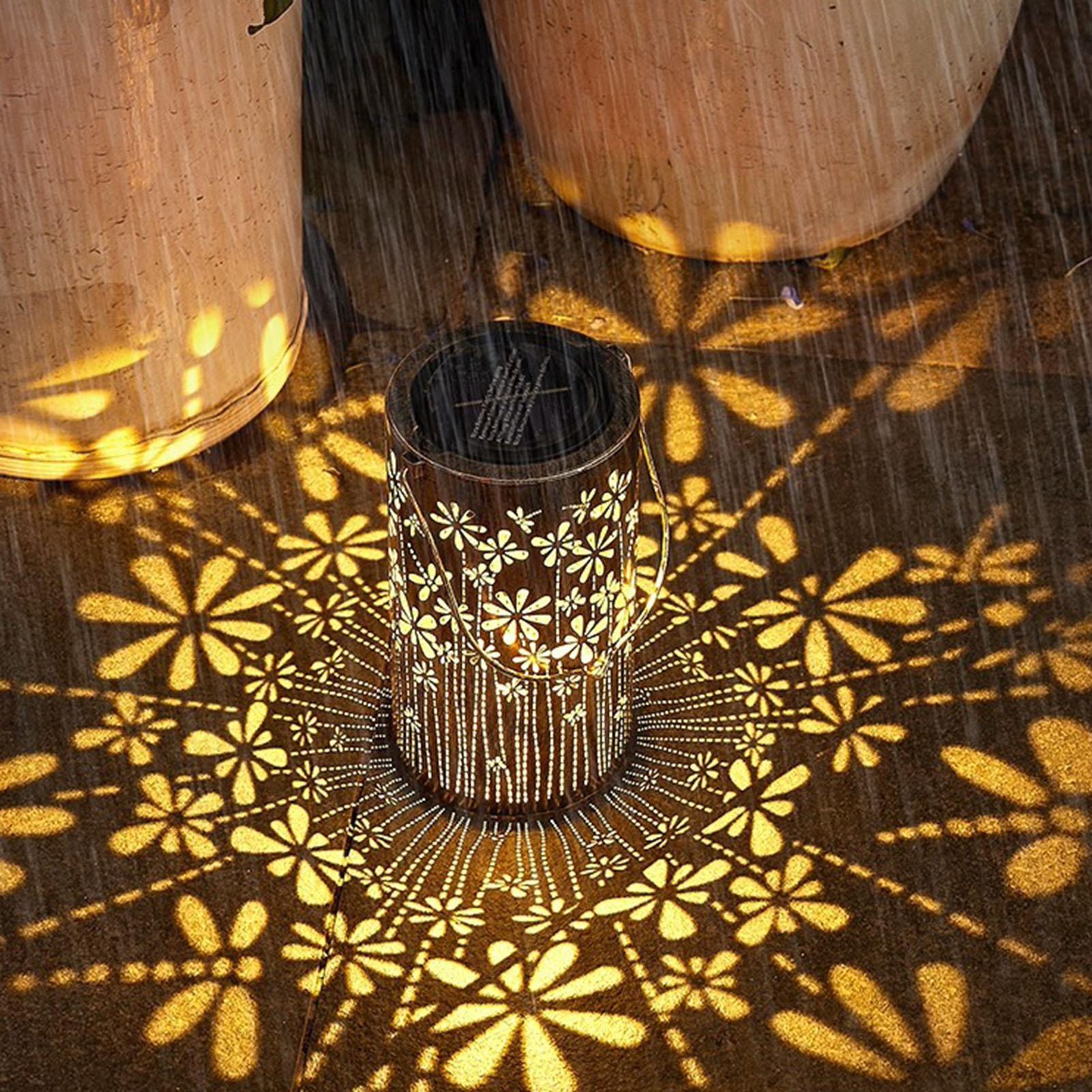 Solarlaternen, bunte Metall-Bl – Outdoor Lighting And Landscape Bewertung und Preis